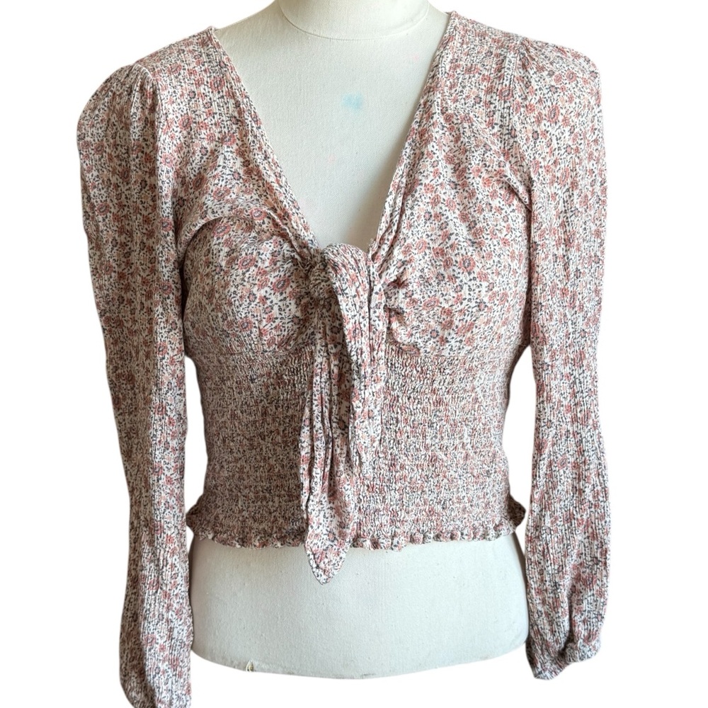 American Eagle Outfitters Pink Floral Blouse